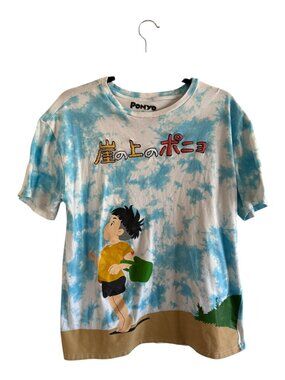 Studio Ghibli Ponyo Tie Dye T-Shirt Blue Graphic Anime Tee Women’s/Men’s M